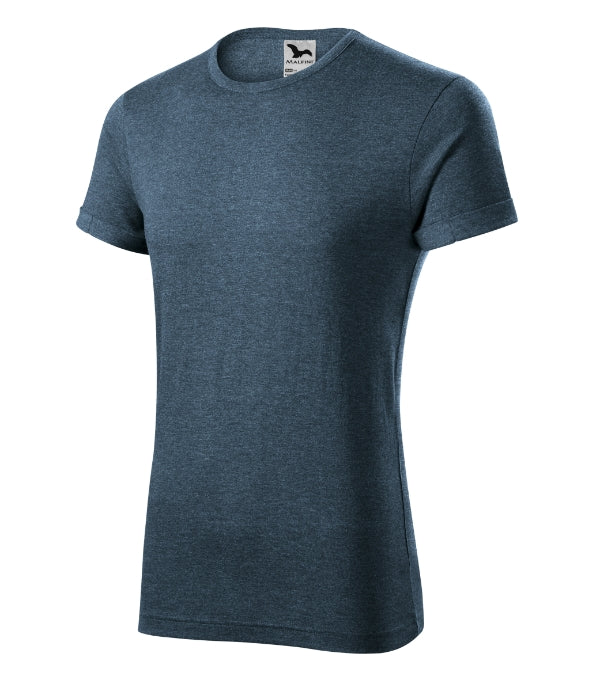 Fusion 163 Tričko pánske — tmavý denim melír