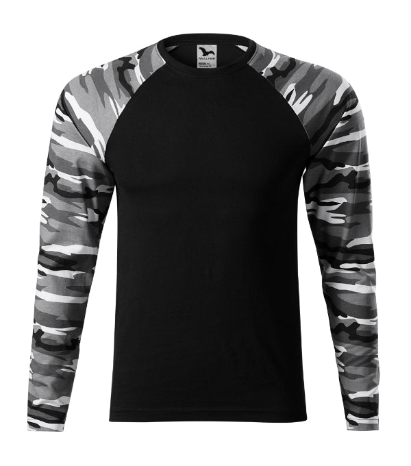 Camouflage LS 166 Tričko unisex — camouflage gray