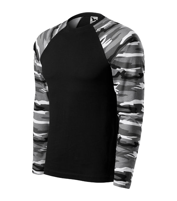 Camouflage LS 166 Tričko unisex — camouflage gray