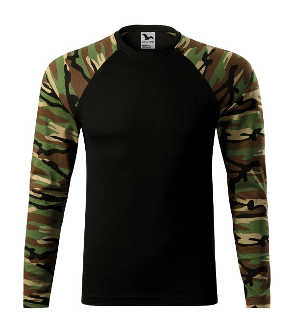 Camouflage LS 166 Tričko unisex — camouflage brown