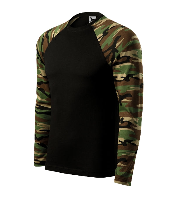 Camouflage LS 166 Tričko unisex — camouflage brown