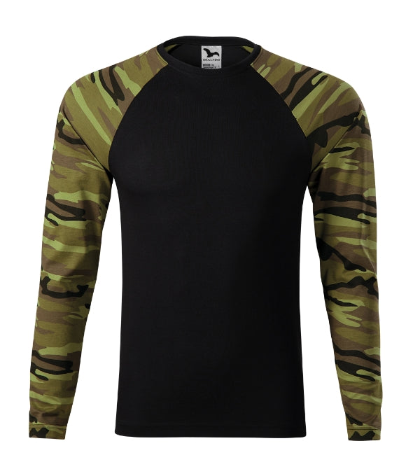 Camouflage LS 166 Tričko unisex — camouflage green