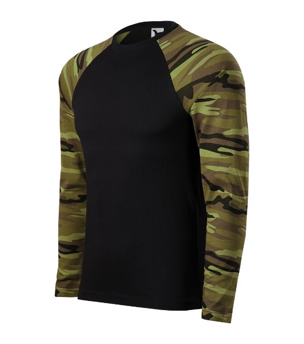 Camouflage LS 166 Tričko unisex — camouflage green