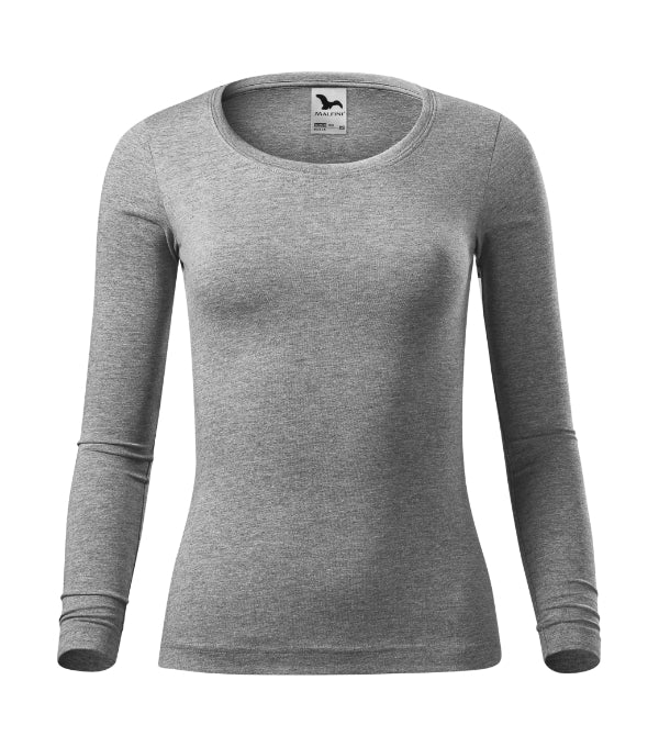 Fit-T LS 169 Tričko dámske — tmavosivý melír
