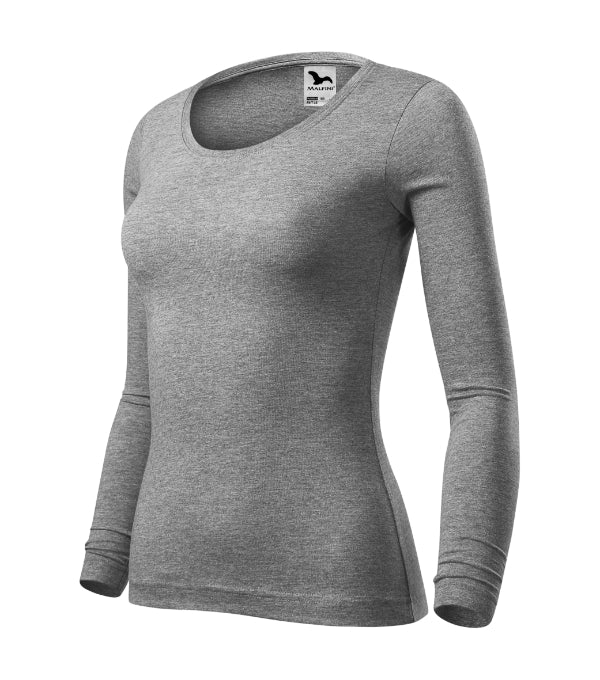 Fit-T LS 169 Tričko dámske — tmavosivý melír