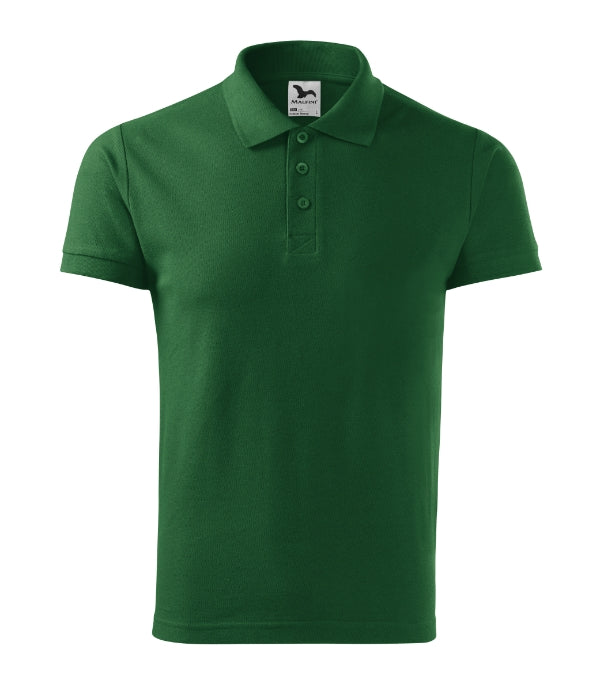 Cotton Heavy 215 Polokošeľa pánska — fľaškovozelená