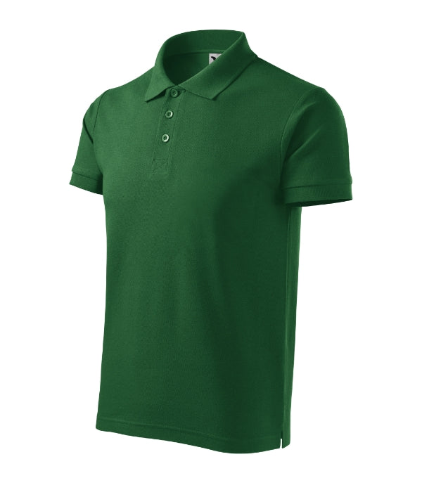 Cotton Heavy 215 Polokošeľa pánska — fľaškovozelená