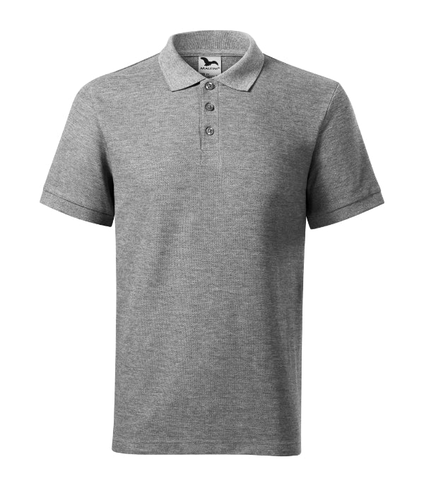 Cotton Heavy 215 Polokošeľa pánska — tmavosivý melír