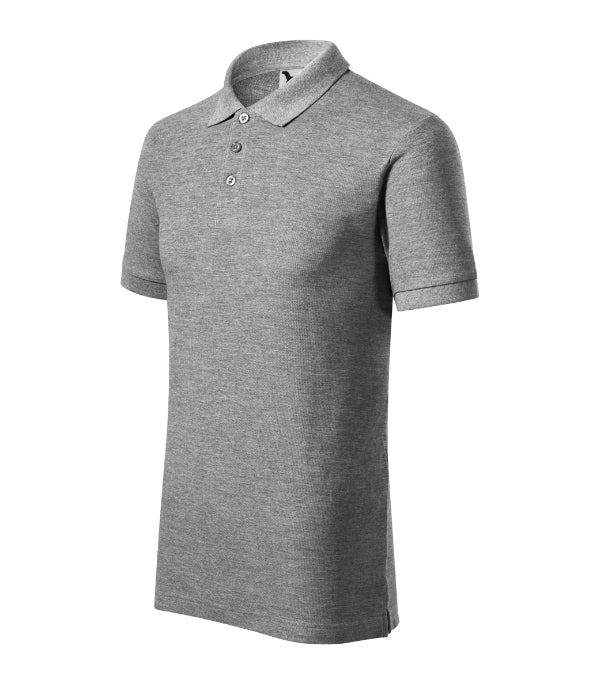 Cotton Heavy 215 Polokošeľa pánska — tmavosivý melír