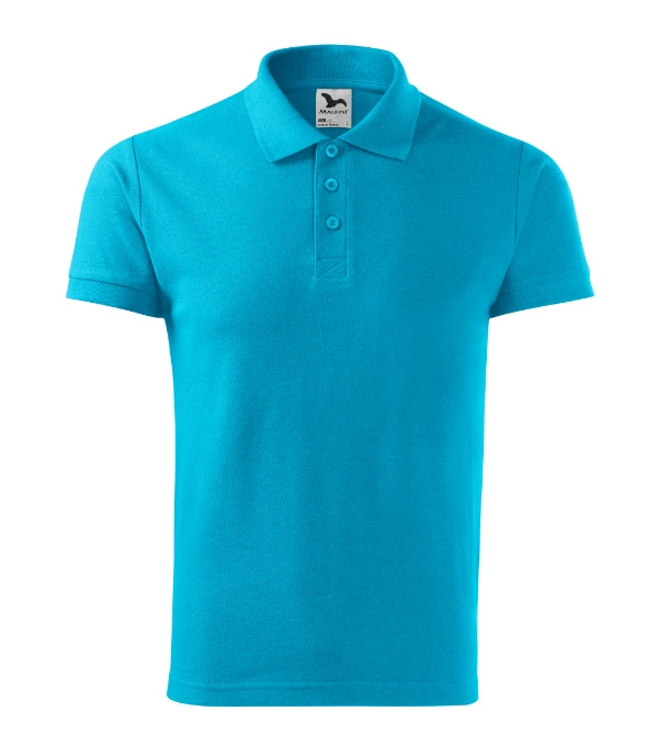 Cotton Heavy 215 Polokošeľa pánska — tyrkysová