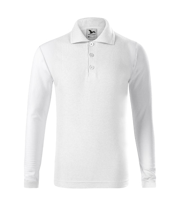 Pique Polo LS 241 Polokošeľa detská — biela
