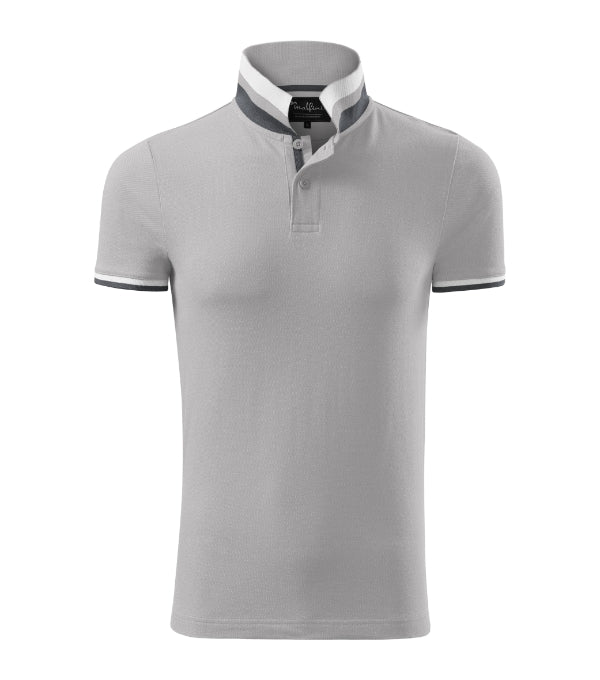 Collar Up 256 Polokošeľa pánska — strieborno sivá