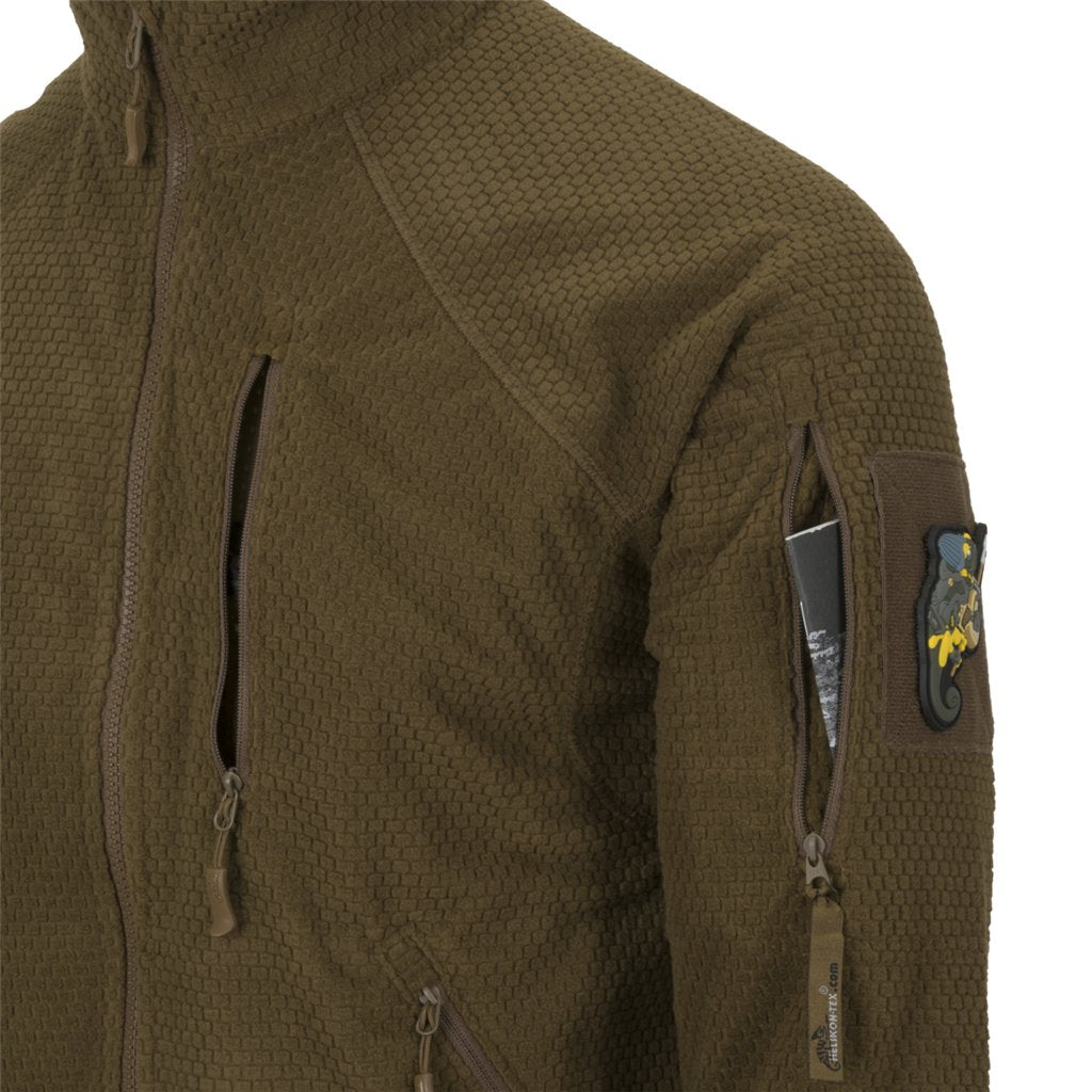 ALPHA TACTICAL Jacket - Grid Fleece - Olive Green — Helikon-Tex