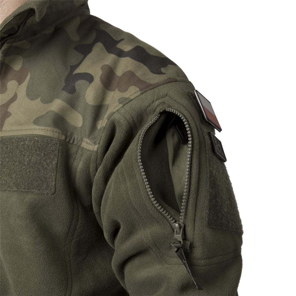 Polish INFANTRY Jacket - Fleece - Black/PL Woodland — Helikon-Tex