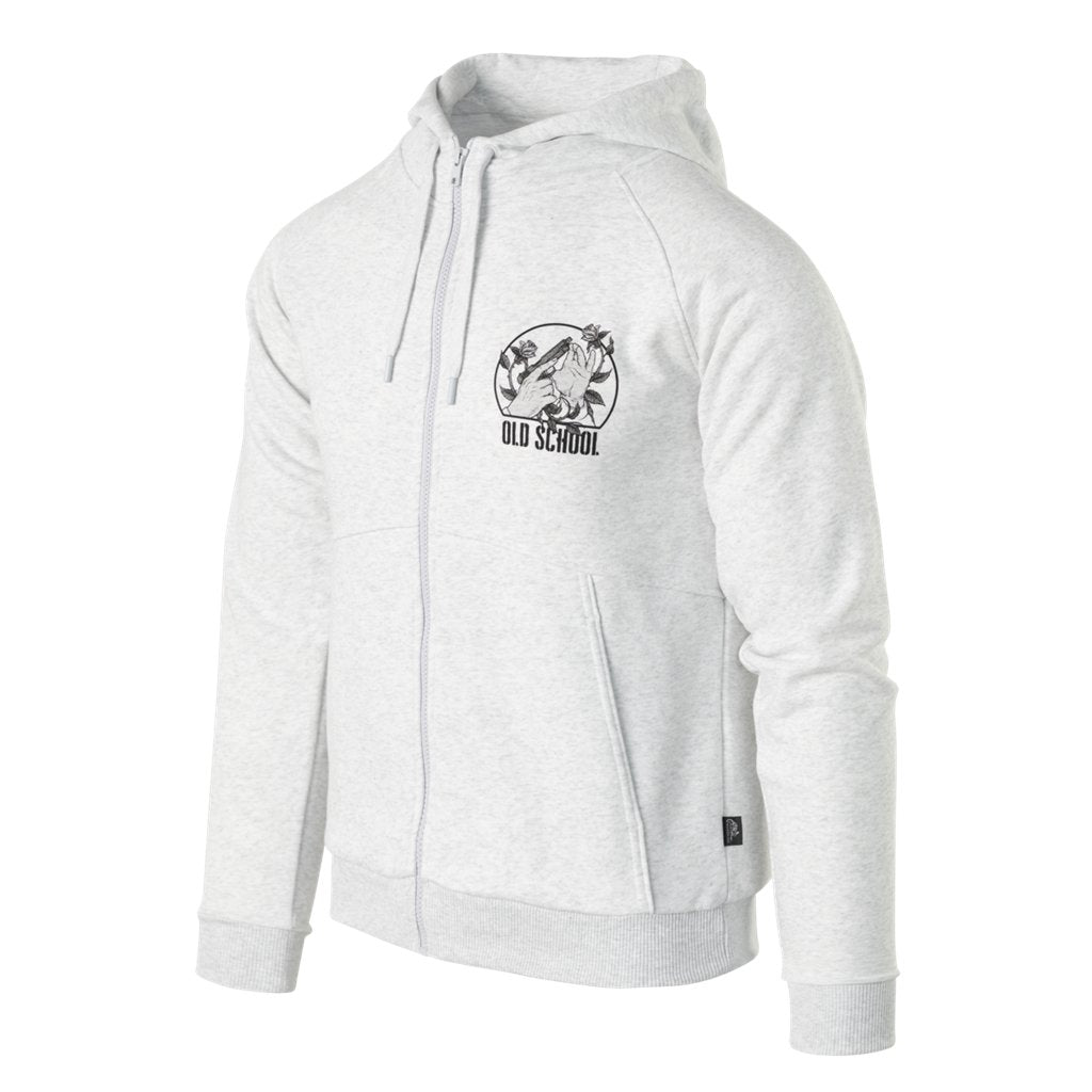 Old School Hoodie - Fullzip - Light Grey Melange — Helikon-Tex