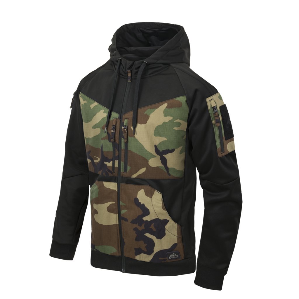 ROGUE Hoodie (FullZip) - Black / US Woodland — Helikon-Tex