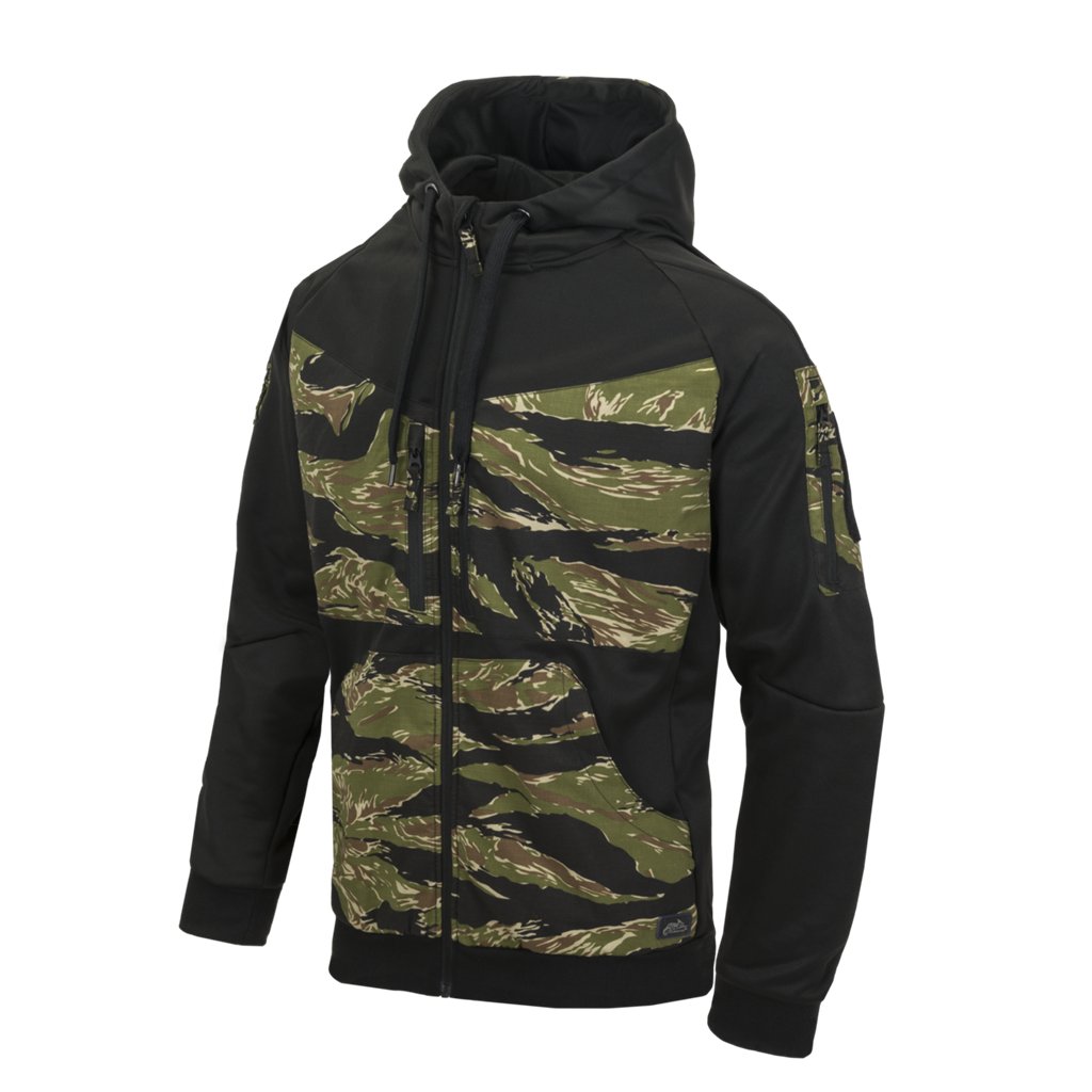 ROGUE Hoodie (FullZip) - Black / Tiger stripe — Helikon-Tex
