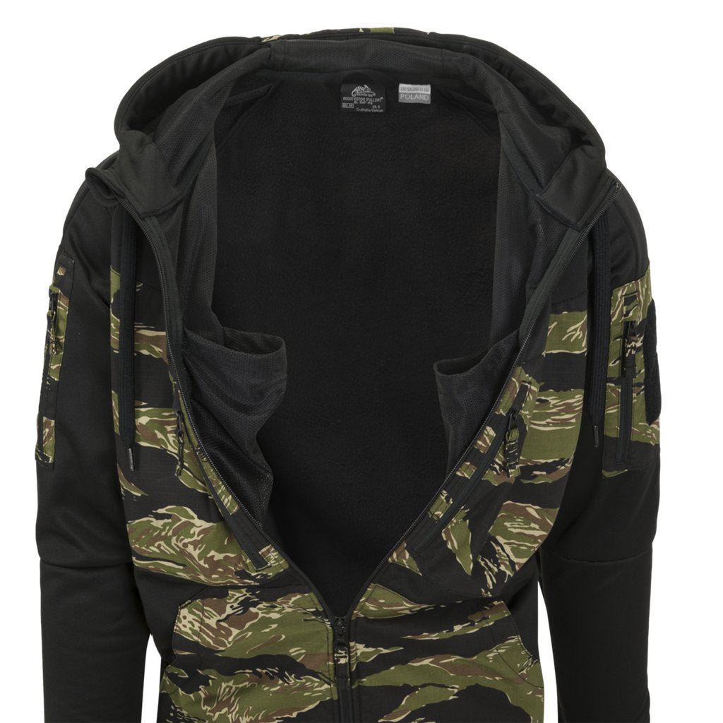 ROGUE Hoodie (FullZip) - Black / Tiger stripe — Helikon-Tex
