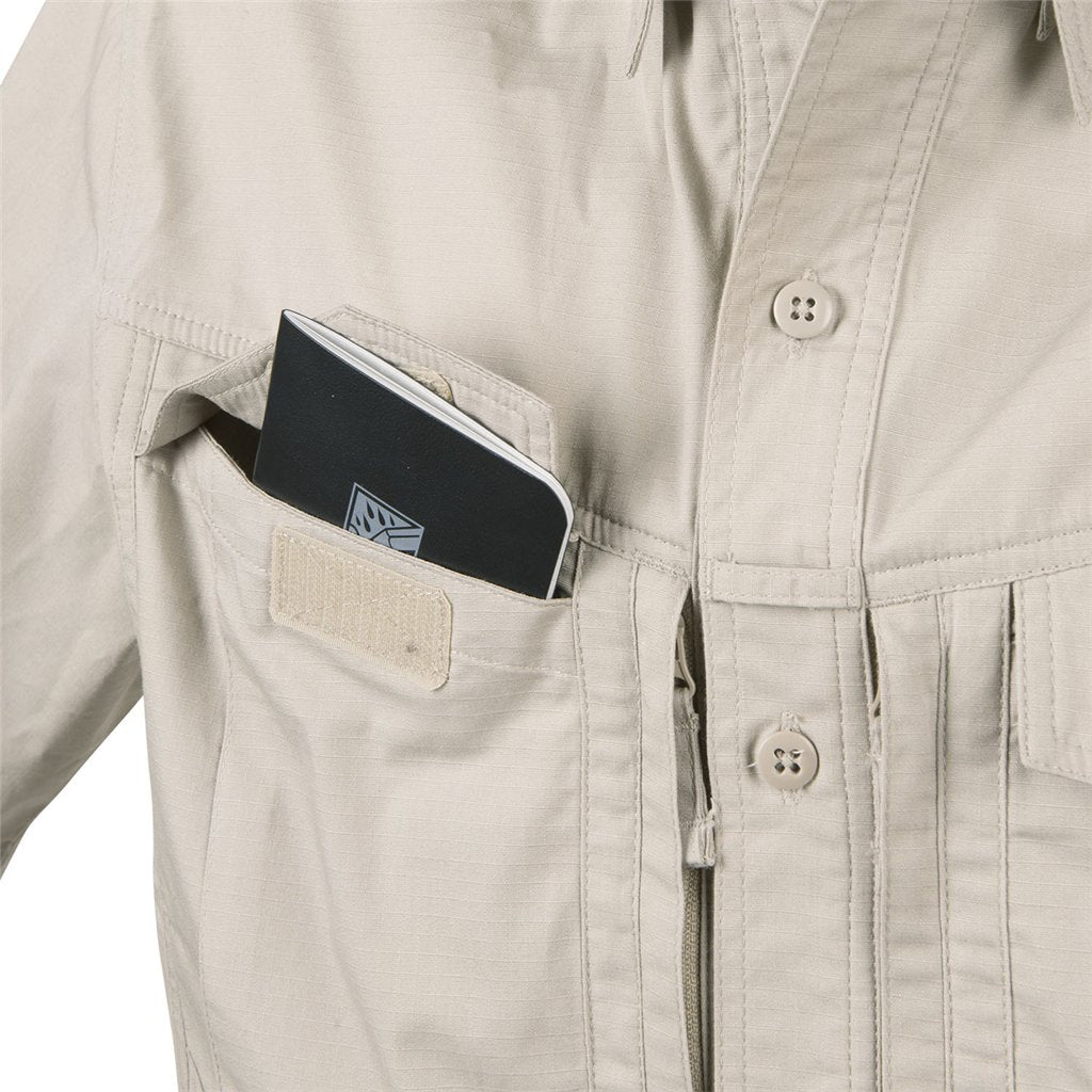 DEFENDER Mk2 Shirt long sleeve® - PolyCotton Ripstop - Khaki — Helikon-Tex