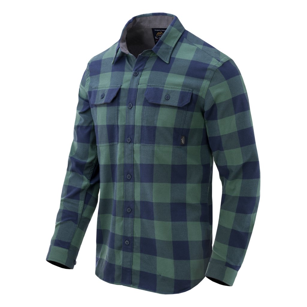 GreyMan Shirt - Moss Green Checkered — Helikon-Tex