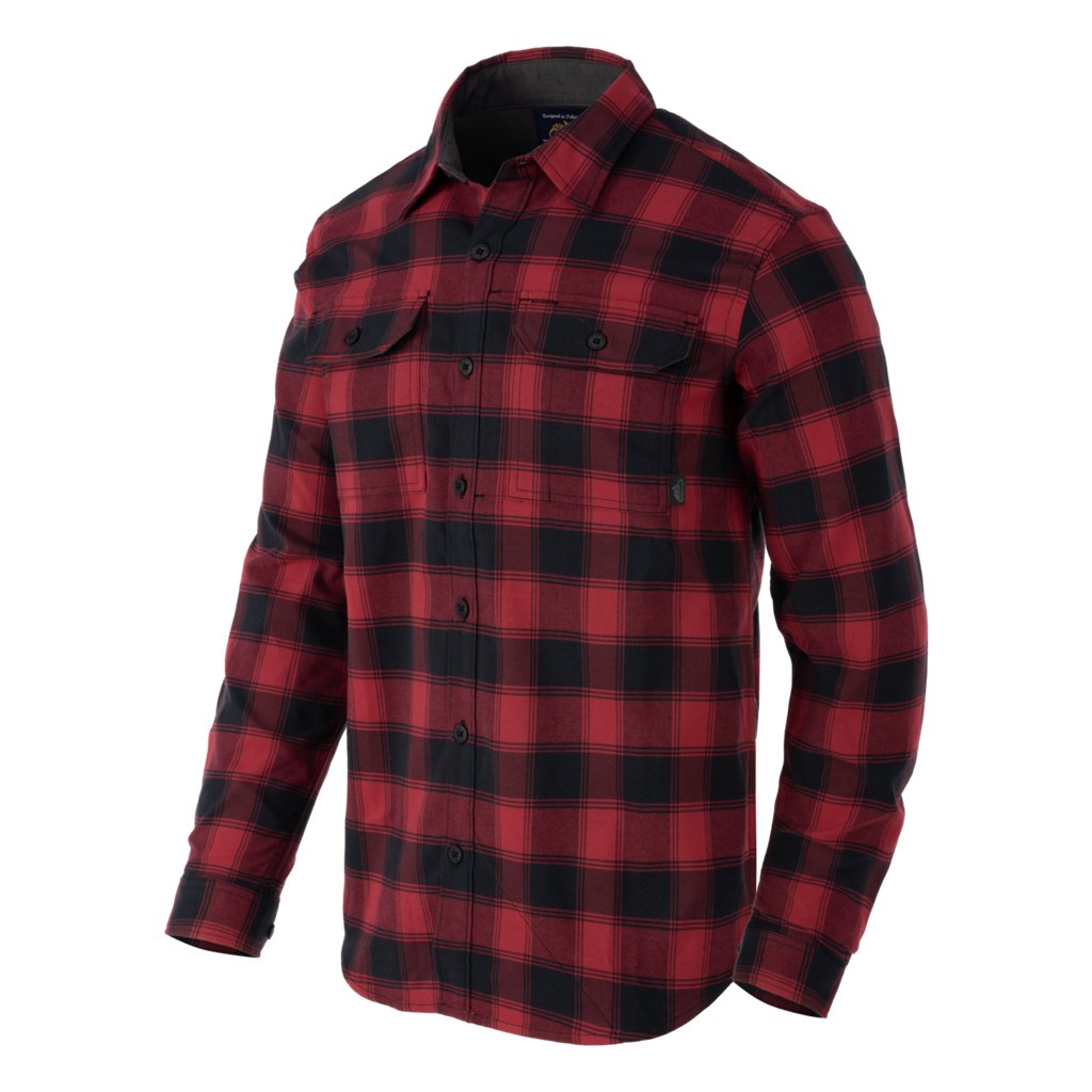 GreyMan Shirt - Coral Crimson Checkered — Helikon-Tex