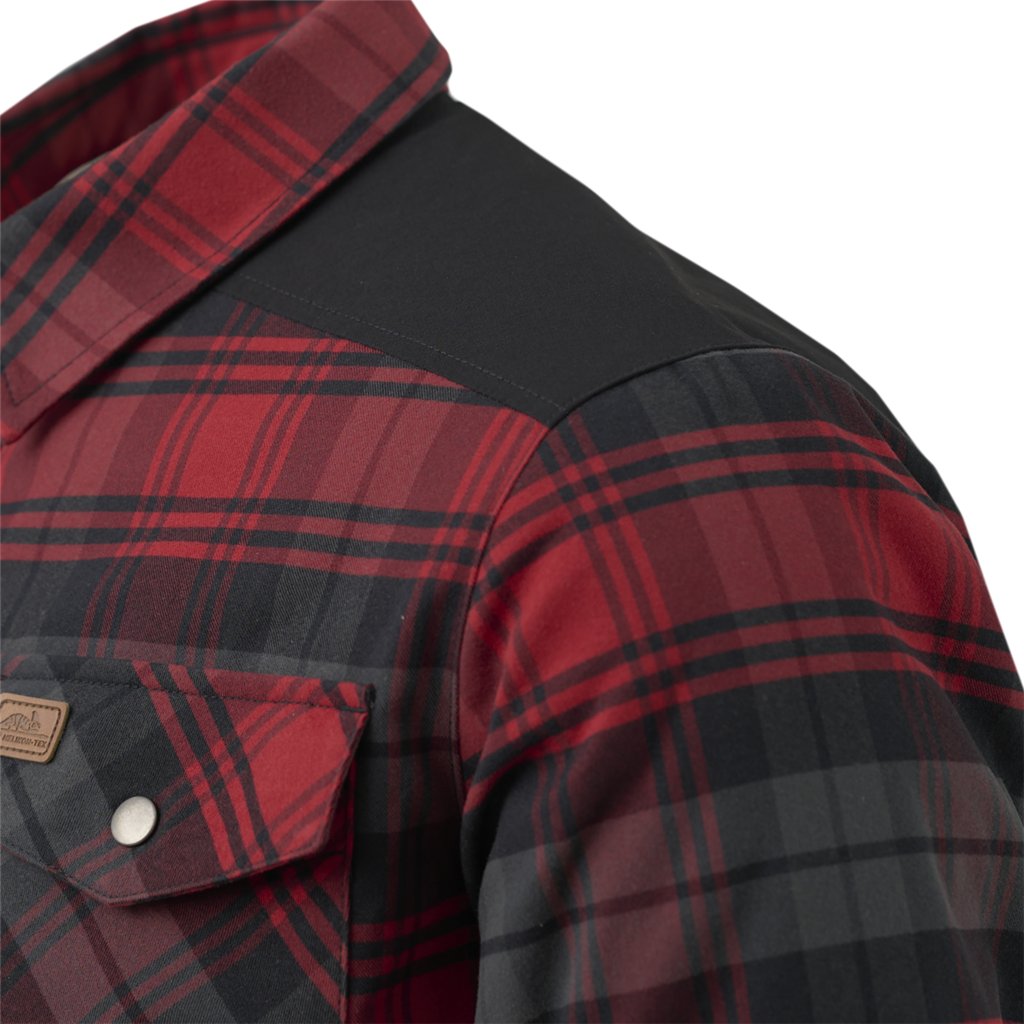 Winter Warden Shirt - Slate Crimson Plaid — Helikon-Tex