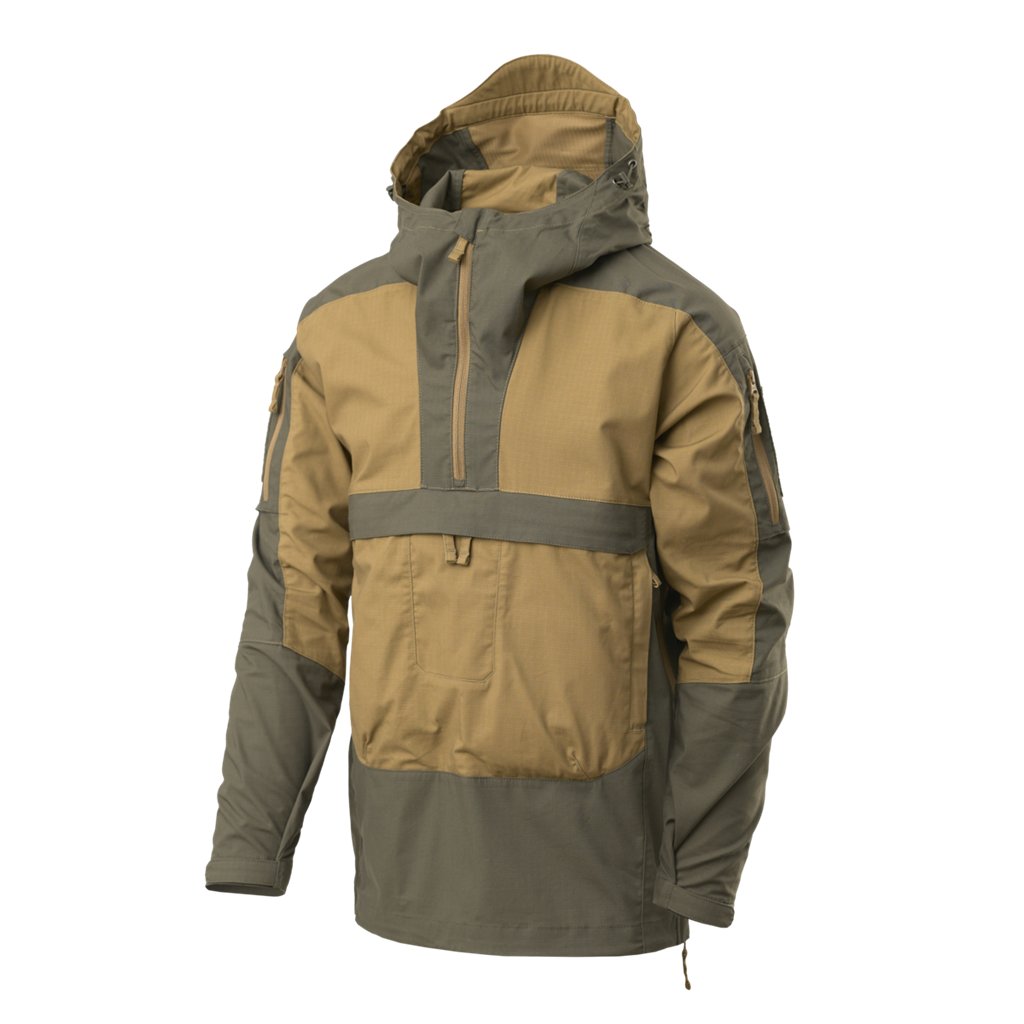 Tracer Anorak Jacket - Polycotton Stretch Ripstop - Coyote / Taiga Green — Helikon-Tex