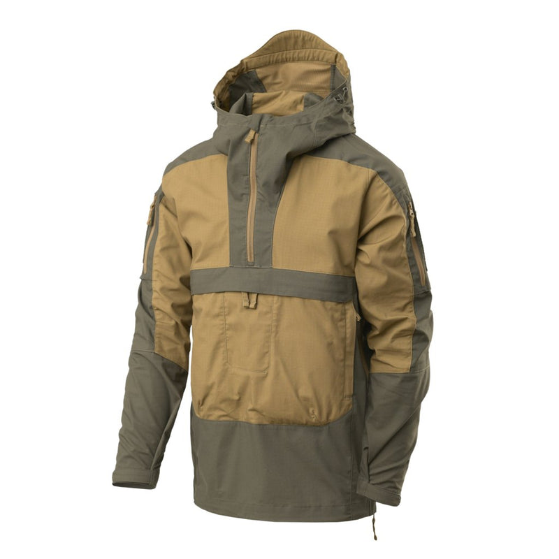Tracer Anorak Jacket - Polycotton Stretch Ripstop - Coyote / Taiga Green