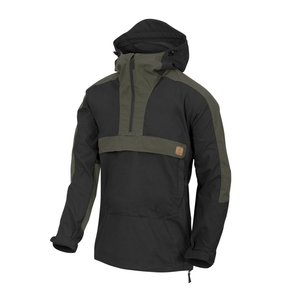 WOODSMAN Anorak Jacket® - Black / Taiga Green A — Helikon-Tex