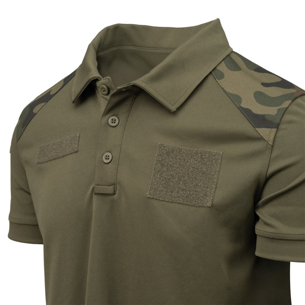 Military Polo Shirt - TopCool® Lite - Olive Green/PL Woodland — Helikon-Tex