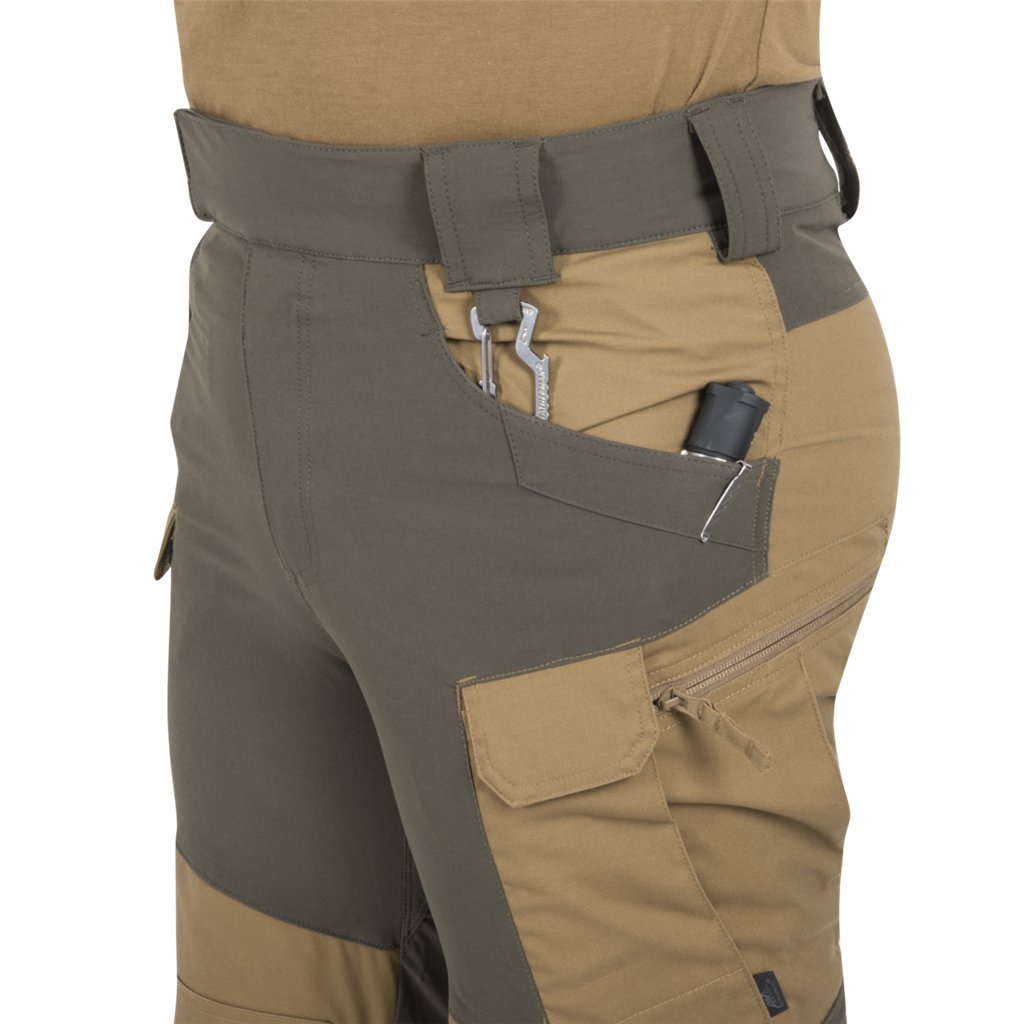 HYBRID OUTBACK PANTS® - DuraCanvas® - Coyote / Taiga Green A — Helikon-Tex