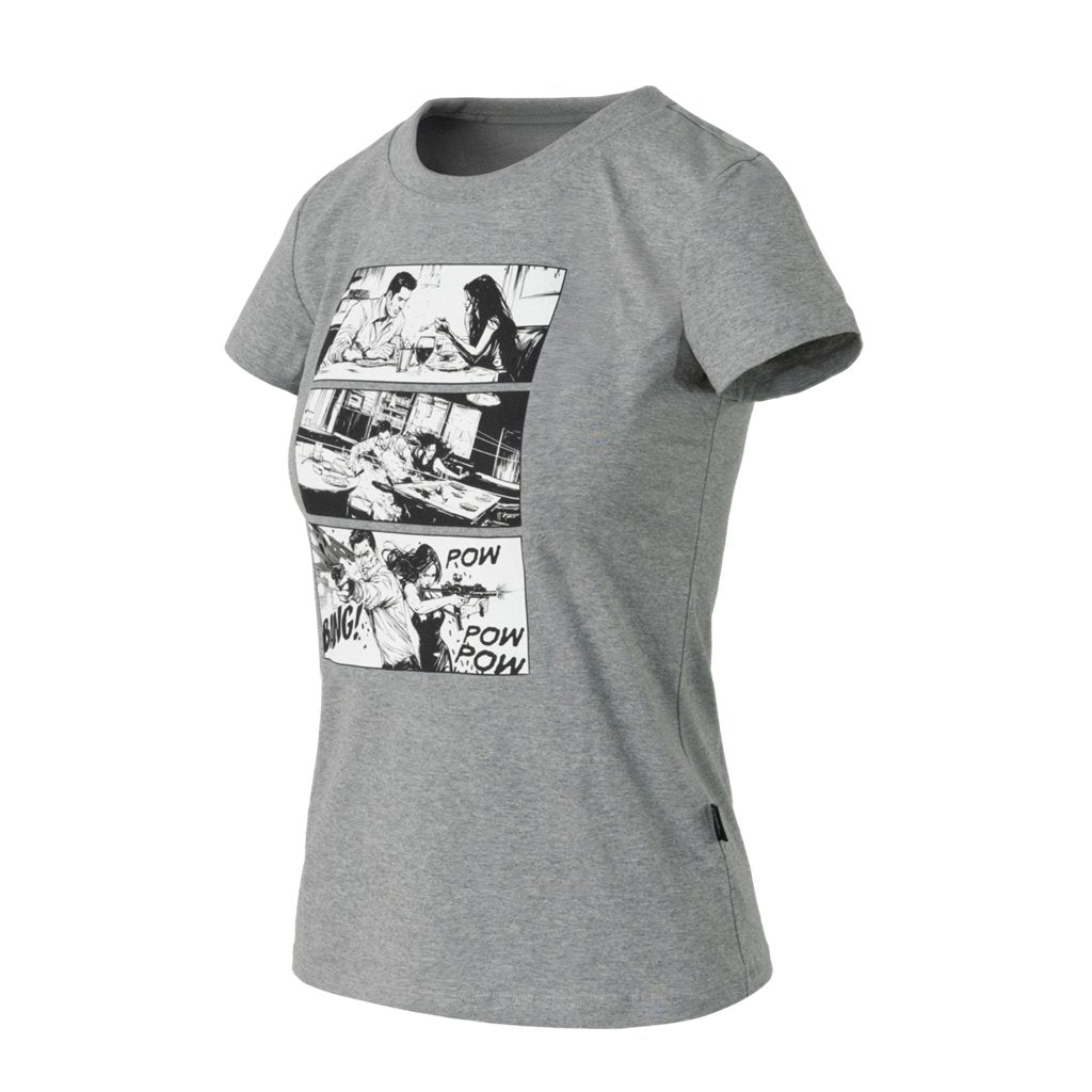 Women's T-shirt Slim (Combat date) - Mid Grey Melange — Helikon-Tex