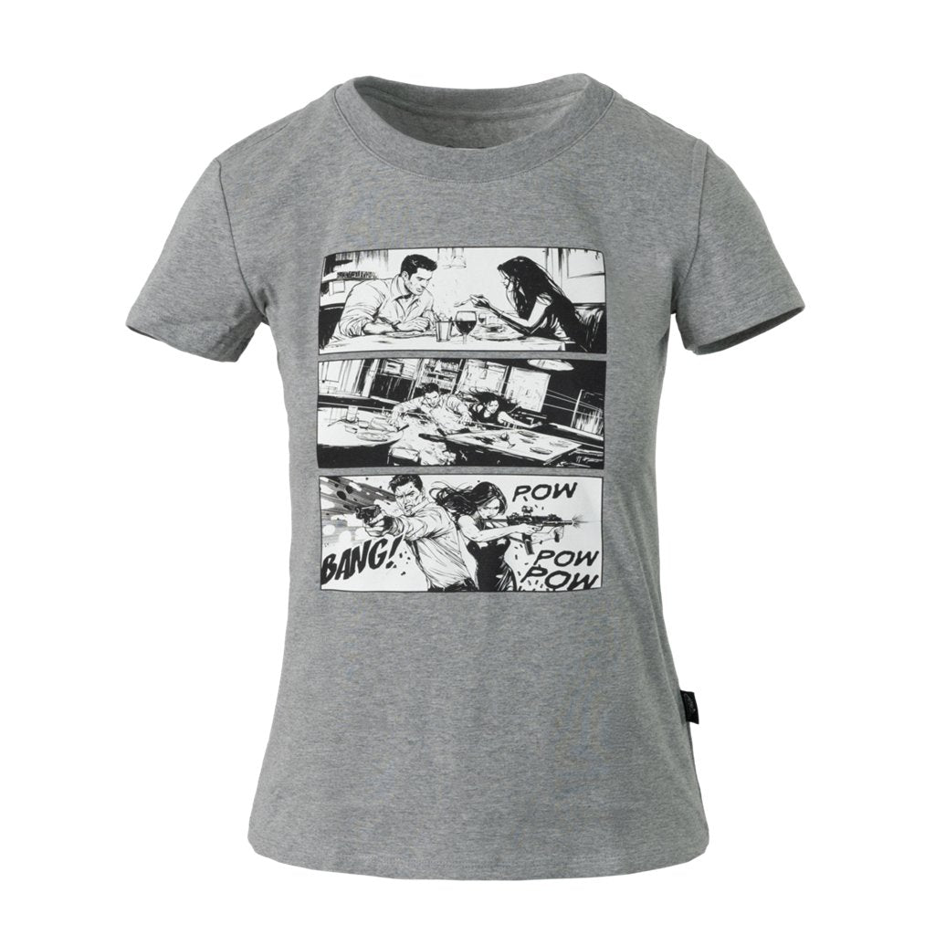 Women's T-shirt Slim (Combat date) - Mid Grey Melange — Helikon-Tex