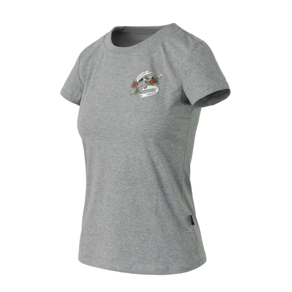 Women's T-shirt Slim (Come and take it) - Mid Grey Melange — Helikon-Tex