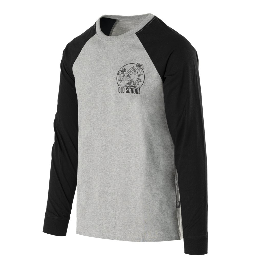 T-shirt Long Sleeve (Old School) - Mid Grey Melange — Helikon-Tex
