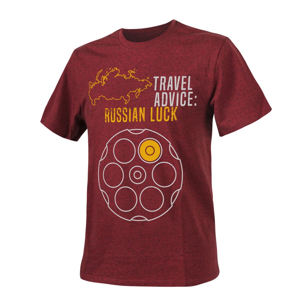 T-Shirt (Travel Advice: Russian Luck) - Melange Red — Helikon-Tex