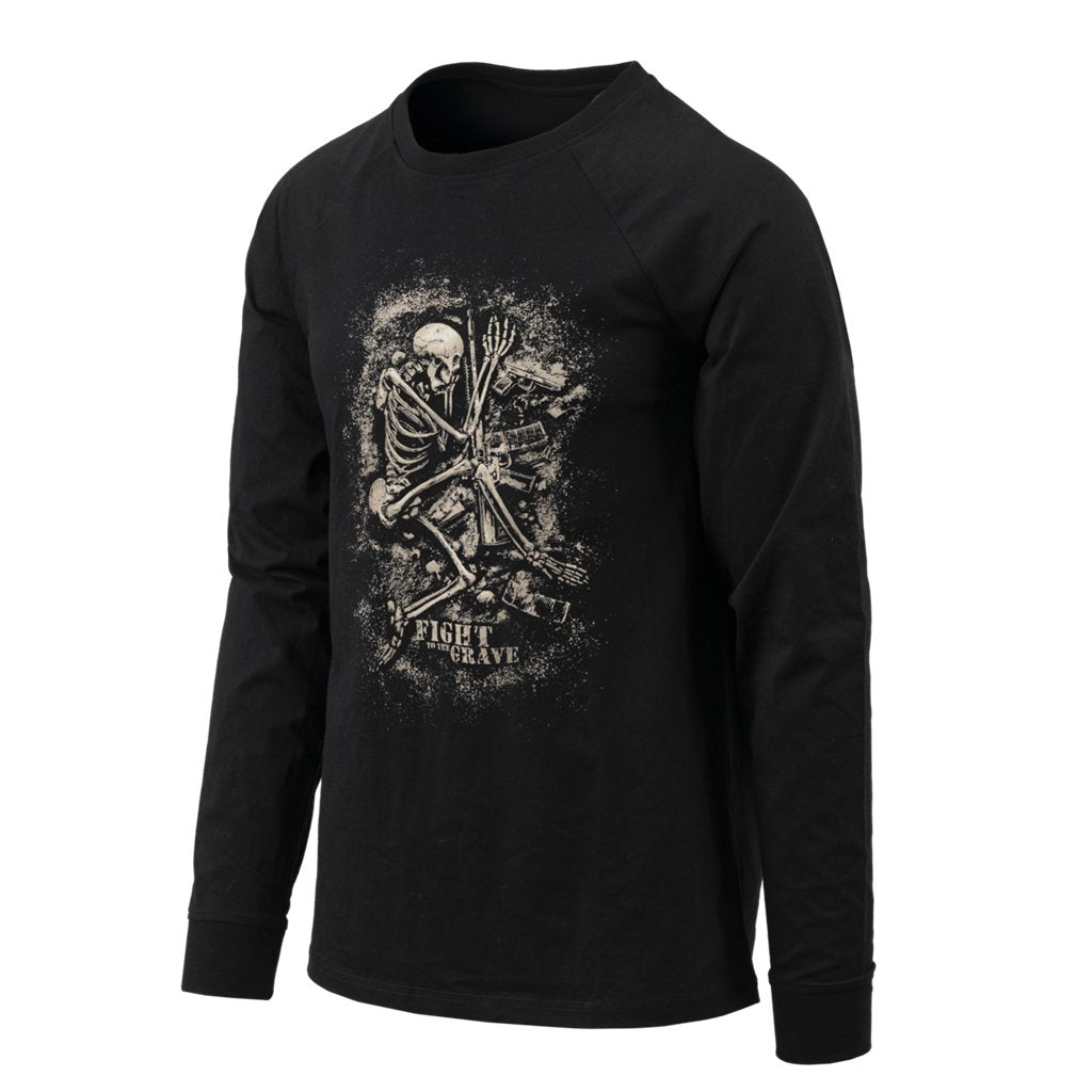 T-shirt Long Sleeve (Fight to the grave) - Black — Helikon-Tex