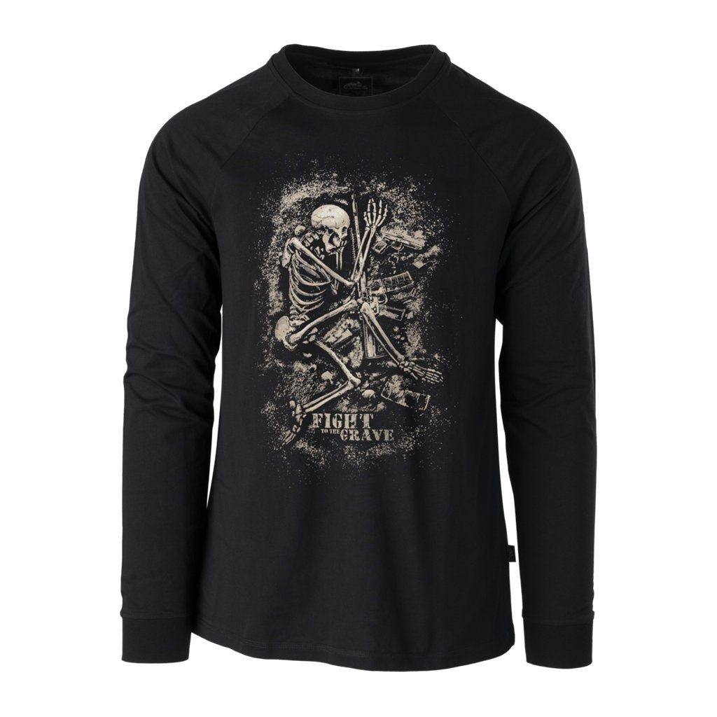 T-shirt Long Sleeve (Fight to the grave) - Black — Helikon-Tex