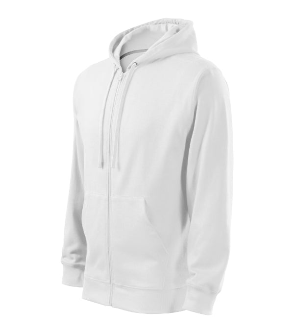 Trendy Zipper 410 Mikina pánska — biela