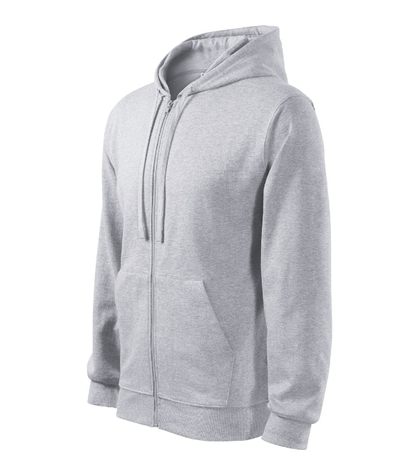 Trendy Zipper 410 Mikina pánska — svetlosivý melír