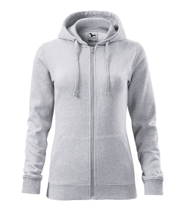 Trendy Zipper 411 Mikina dámska — svetlosivý melír
