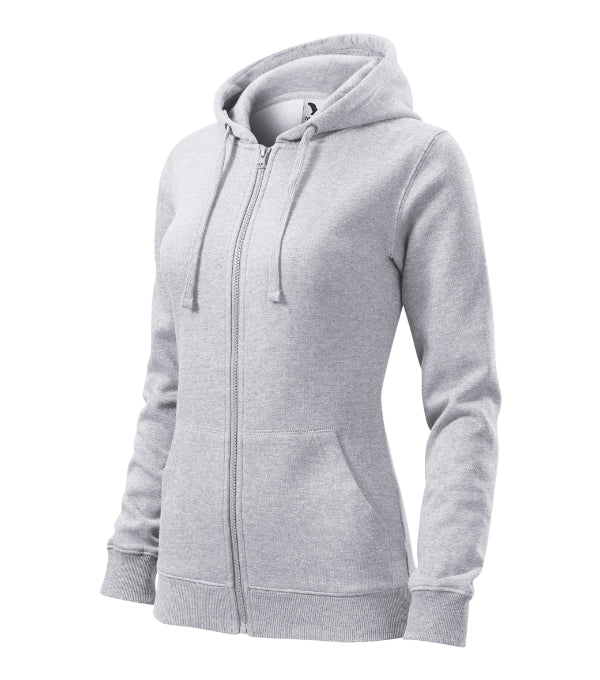 Trendy Zipper 411 Mikina dámska — svetlosivý melír