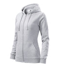 Trendy Zipper 411 Mikina dámska — svetlosivý melír