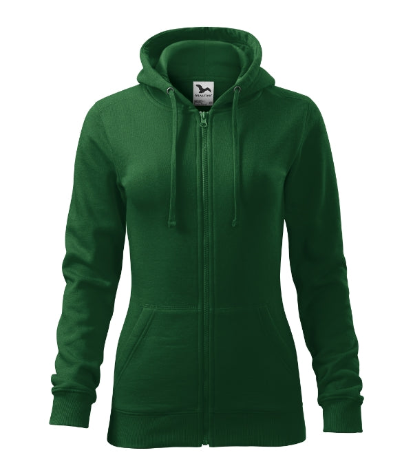 Trendy Zipper 411 Mikina dámska — fľaškovozelená