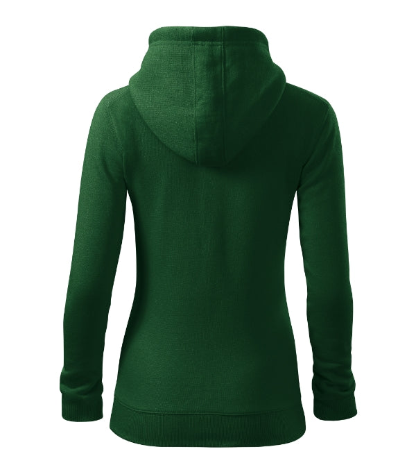 Trendy Zipper 411 Mikina dámska — fľaškovozelená