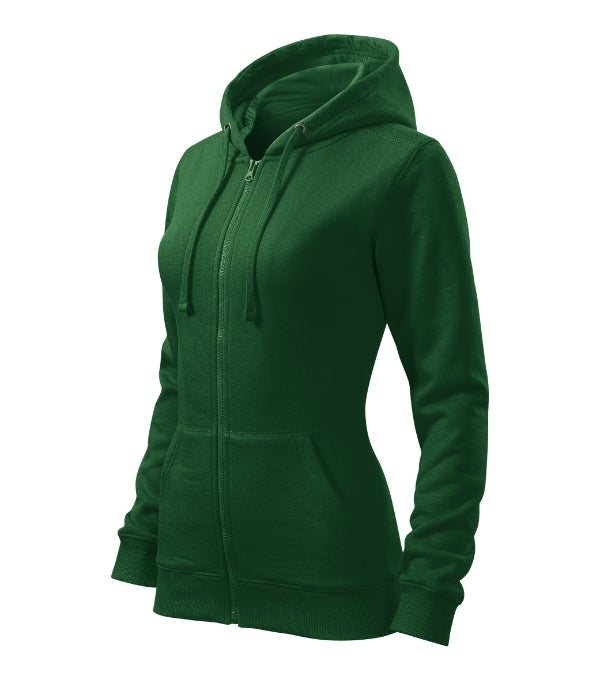 Trendy Zipper 411 Mikina dámska — fľaškovozelená