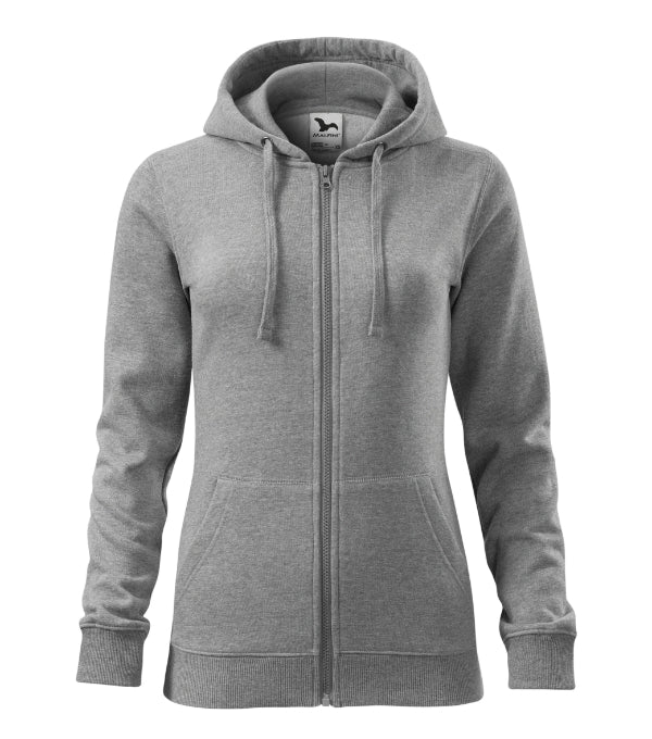 Trendy Zipper 411 Mikina dámska — tmavosivý melír