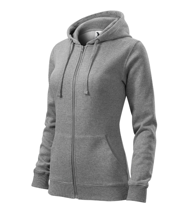Trendy Zipper 411 Mikina dámska — tmavosivý melír