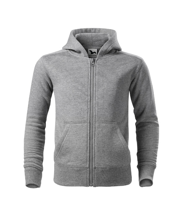 Trendy Zipper 412 Mikina detská — tmavosivý melír