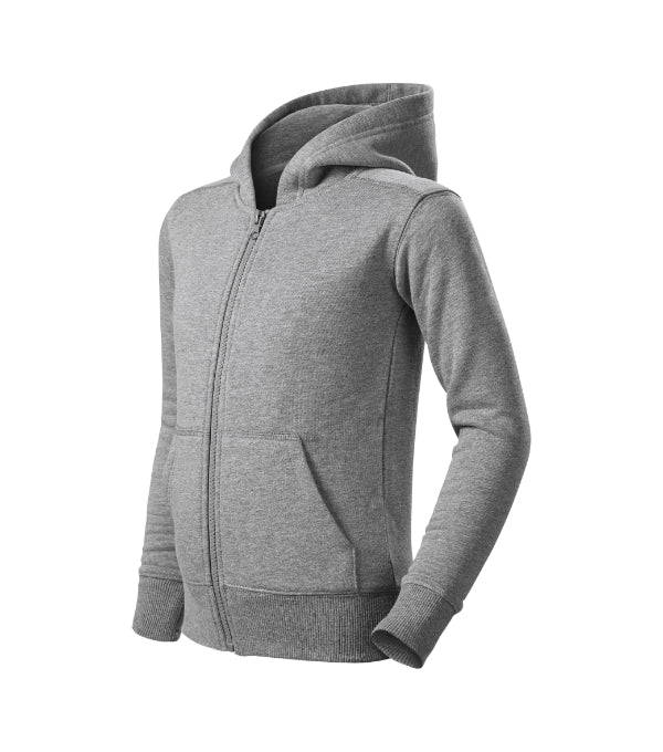 Trendy Zipper 412 Mikina detská — tmavosivý melír